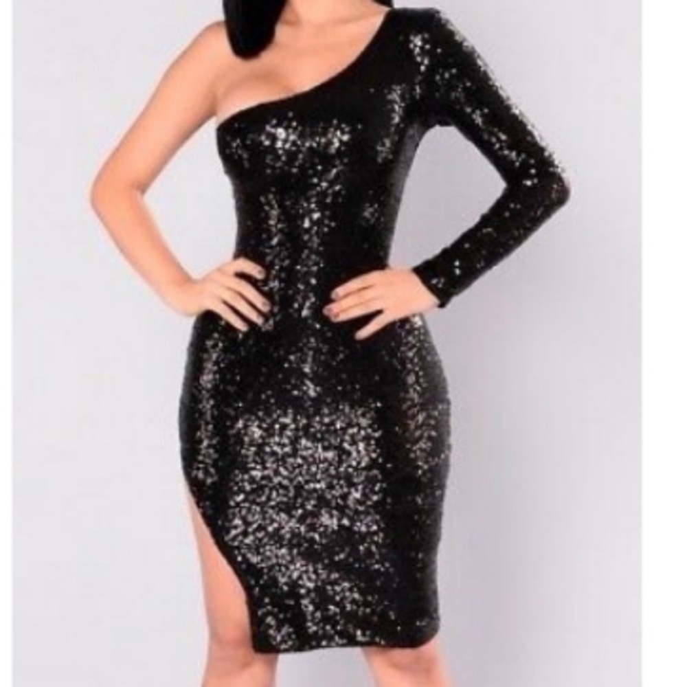 Black sequin dress